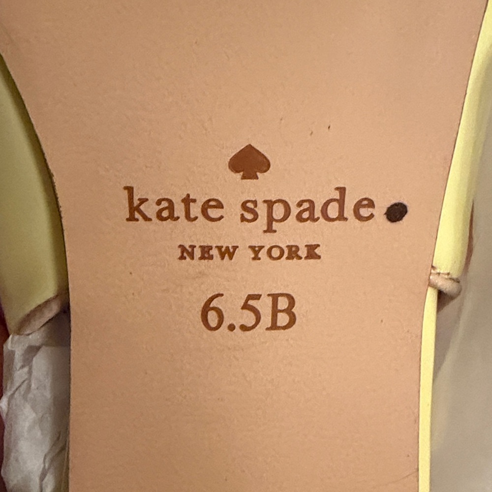 Kate Spade "Antibes" Sling Back Pointed Toe Flat in Lemon Sorbet 6.5 NEW - Picture 6 of 15